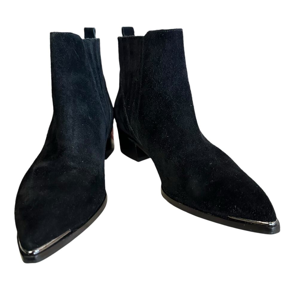 Marc Fisher MLYommi black suede leather booties ‎ pull on size 7